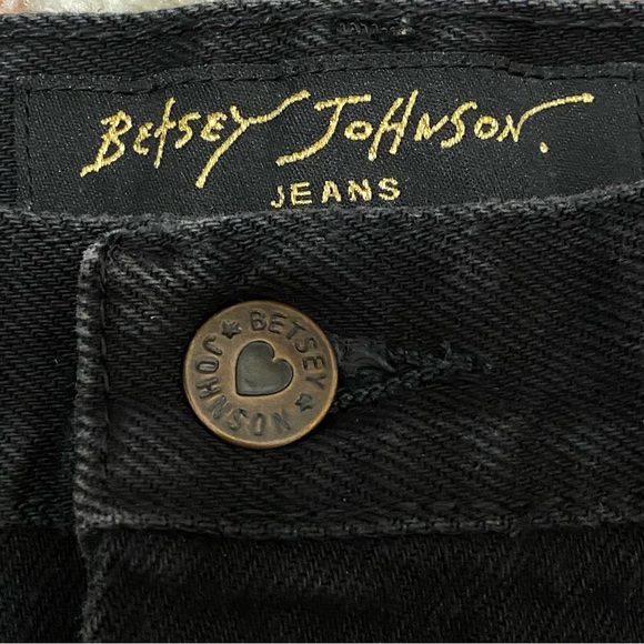Vintage Betsey Johnson Jeans Black Denim Mini Skirt Sz L - Picture 5 of 9